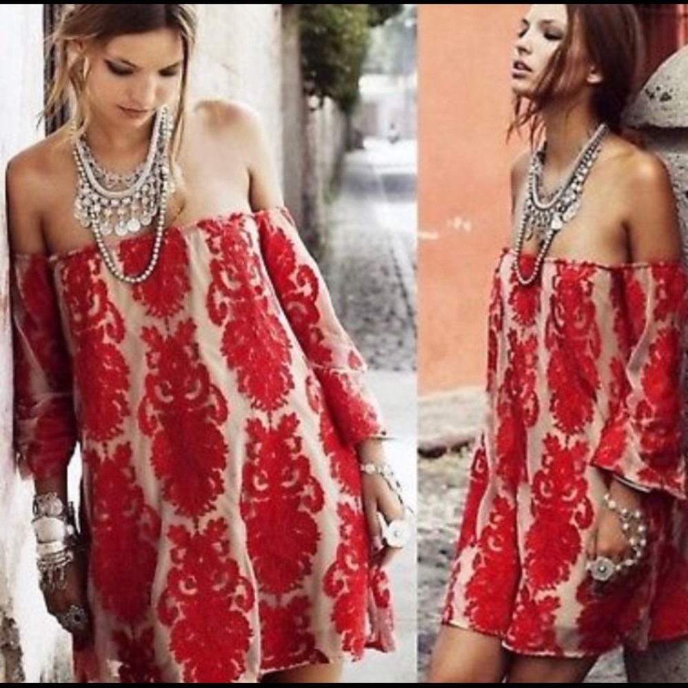 For Love and Lemons Precioso Dress - red/nude